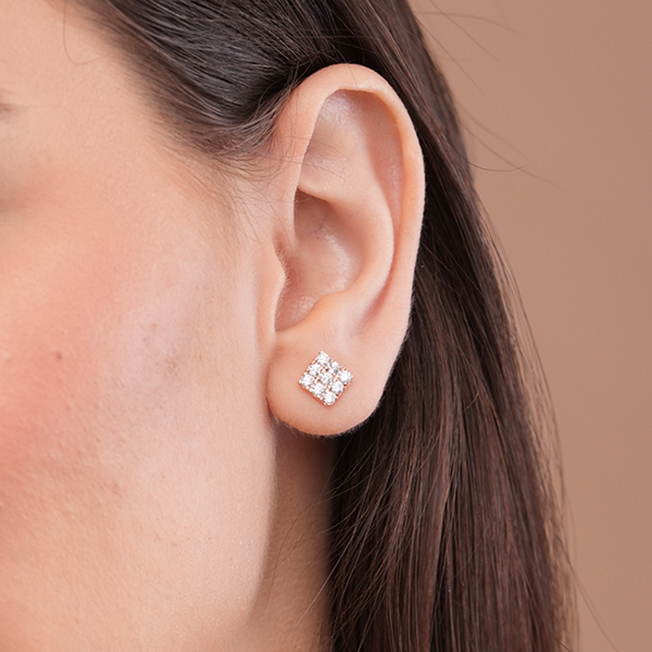 Classic Pave Square Studs