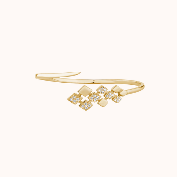 Geometric Kite Cluster Open Bangle