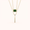 Emerald Cut Layered Drop Necklace