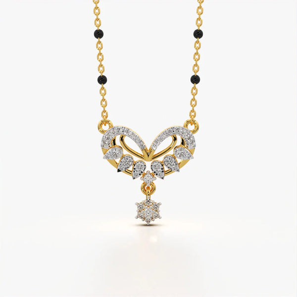 Floral Heart Drop Modern Mangalsutra