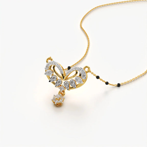 Floral Heart Drop Modern Mangalsutra