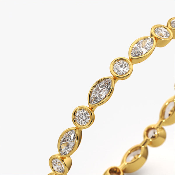 Alternating Bezel Eternity Band