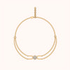 Double Chain Pave Circle Bracelet