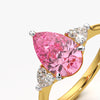 Pink Pear Three-Stone Ring