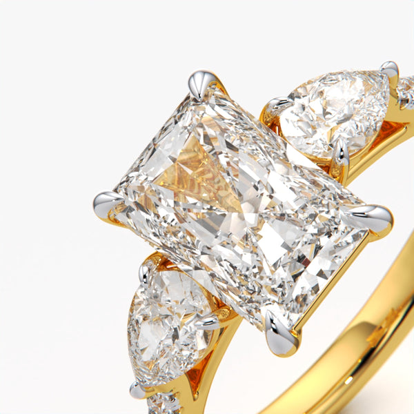 Radiant Cut Trilogy Pave Ring