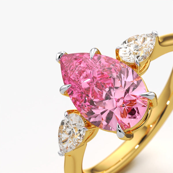 Pink Pear Trilogy Ring