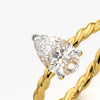 Twisted Rope Pear Solitaire Ring