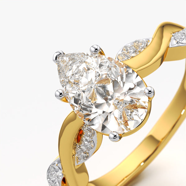 Twisted Pear Statement Ring