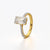 Emerald Cut Solitaire Pave Ring