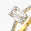 Emerald Cut Solitaire Pave Ring