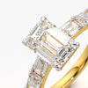 Emerald Cut Solitaire & Baguette Band Ring