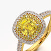 Yellow Double Halo Ring
