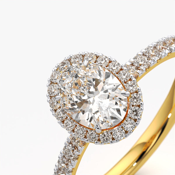 Sparkling Oval Halo Ring
