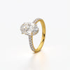 Oval Pave Solitaire Ring