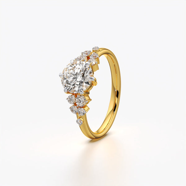 Solitaire Cluster Ring