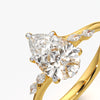 Pear & Leaf Accent Solitaire Ring