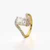 Emerald Cut Pave Bypass Ring