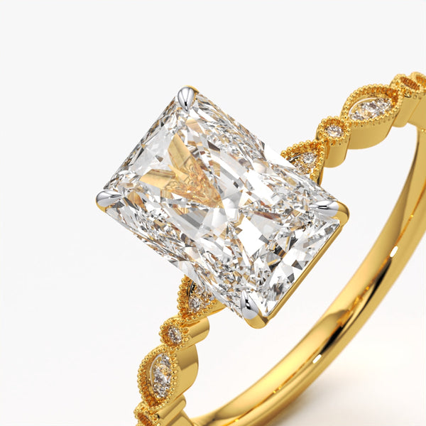 Radiant Solitaire Vintage Ring