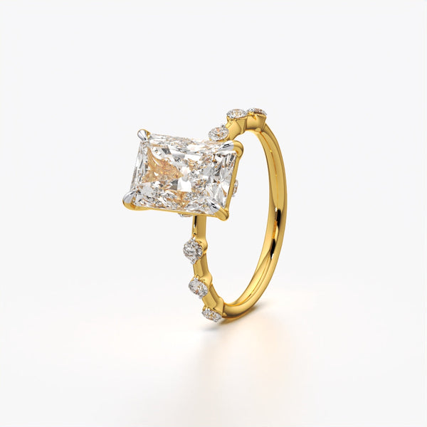 Radiant Solitaire Dainty Stone Ring