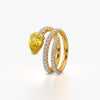 Yellow Pear Spiral Statement Ring