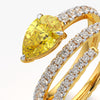 Yellow Pear Spiral Statement Ring