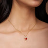 Crowned Red Heart Necklace