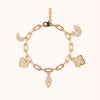 Pavé Multi-Charm Paperclip Bracelet