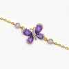 Purple Crystal Butterfly Bracelet