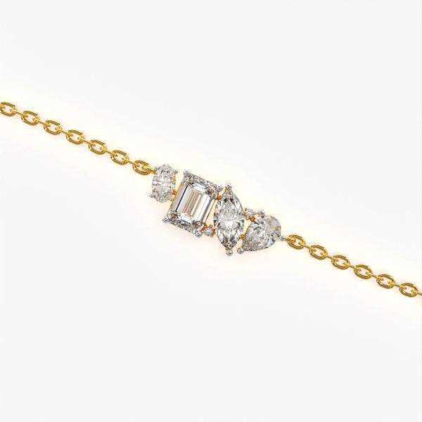 Mixed Cut Crystal Cluster Bracelet