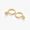 Heart Drop Pave Huggie Earrings