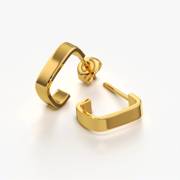 Sleek Rectangular Open Hoops