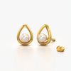 Open Teardrop Pearl Studs