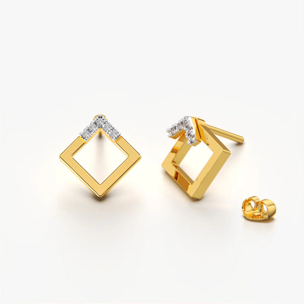 Open Square Chevron Studs