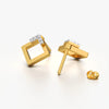 Open Square Chevron Studs