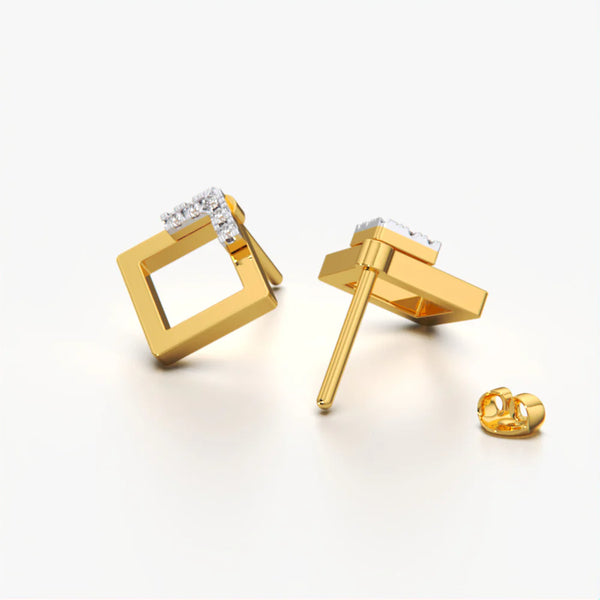 Open Square Chevron Studs