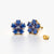 Royal Blue Floral Studs