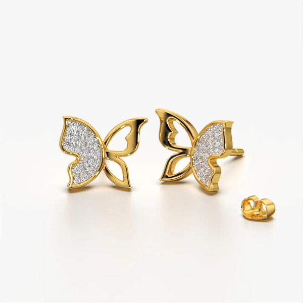 Pave Wing Butterfly Studs