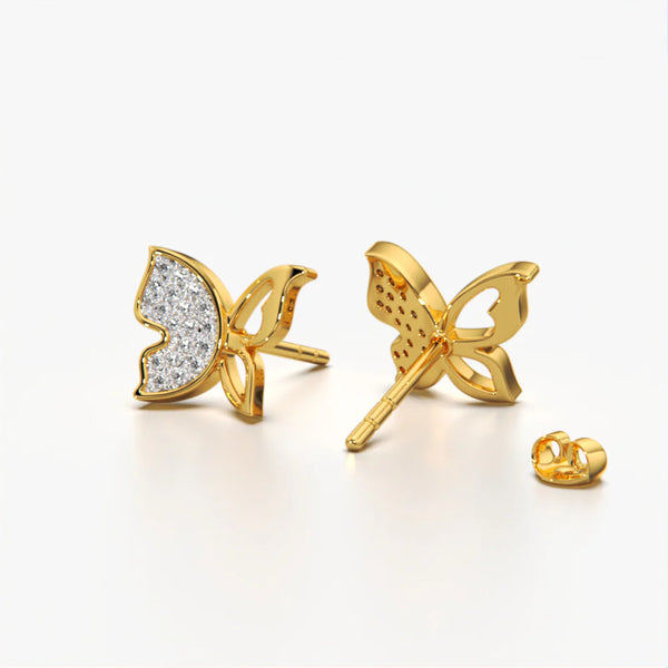 Pave Wing Butterfly Studs