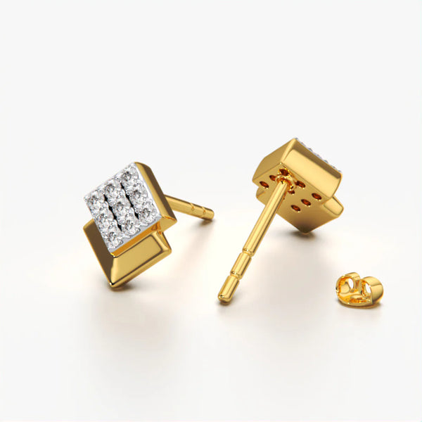 Layered Geometric Square Studs