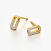 Half Pave Rectangular Studs