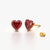 Solitaire Red Heart Studs