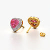 Pink Heart Halo Studs