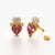 Red Heart Crown Studs