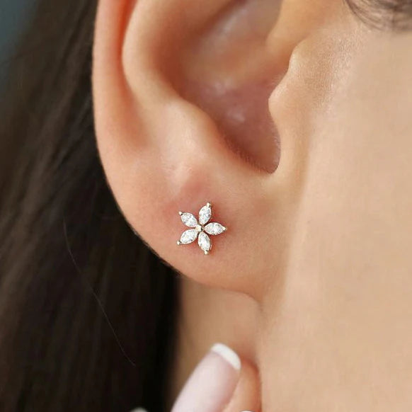 Marquise Flower Studs