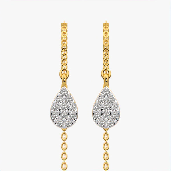 Crystal Teardrop Threader Earrings