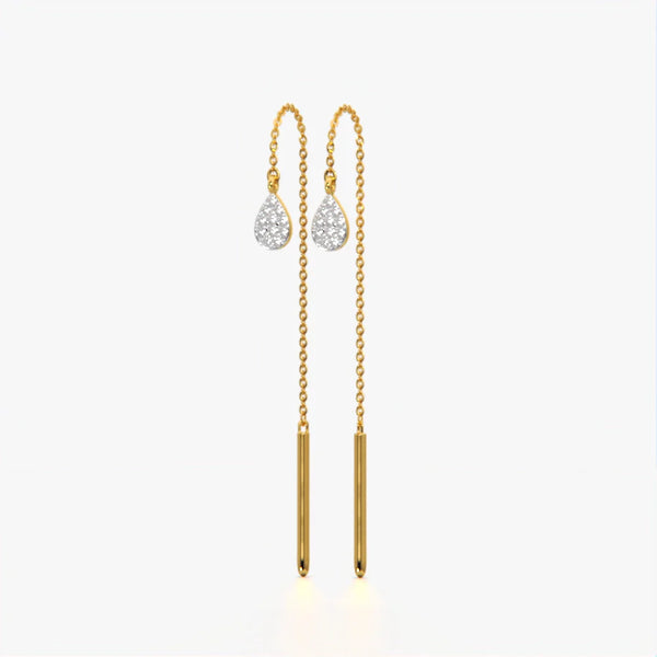 Crystal Teardrop Threader Earrings