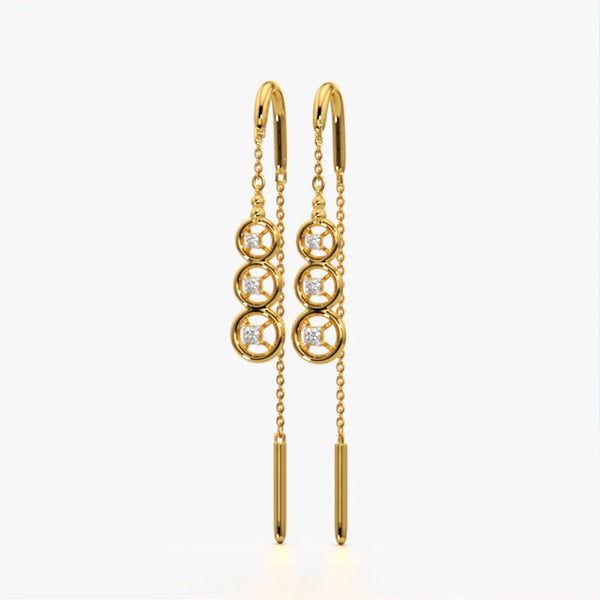 Geometric Threader Drop Earrings