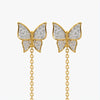 Pave Butterfly Threader Earrings