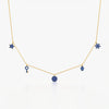 Blue Multi-Charm Station Necklace