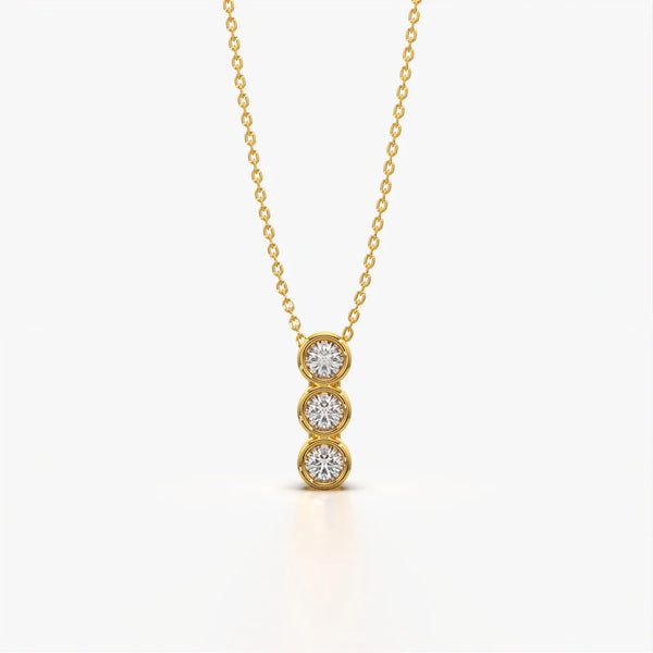 Linear Trio Bezel Necklace